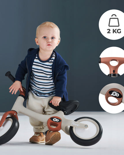 Kinderkraft Balansinis dviratukas-stūmiklis TOVE, lengvas, bėgimo dviratukas vaikams, smėlio spalvos