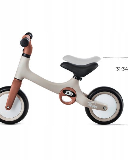 Kinderkraft Balansinis dviratukas-stūmiklis TOVE, lengvas, bėgimo dviratukas vaikams, smėlio spalvos