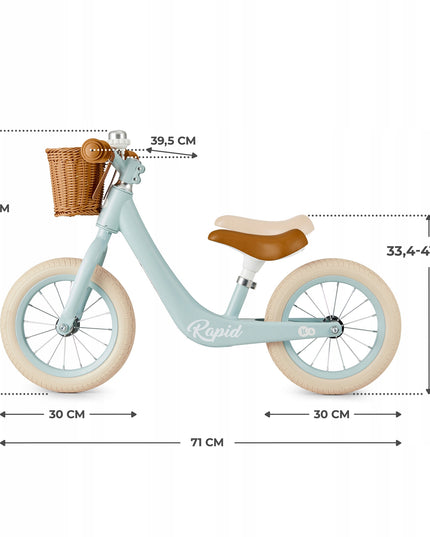 Kinderkraft Balansinis dviratukas lengvas jodinukas su krepšiu RAPID 2 Mėlynas