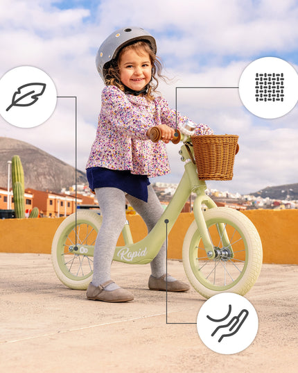 Kinderkraft Balansinis dviratukas lengvas jodinukas su krepšiu RAPID 2 Mėlynas