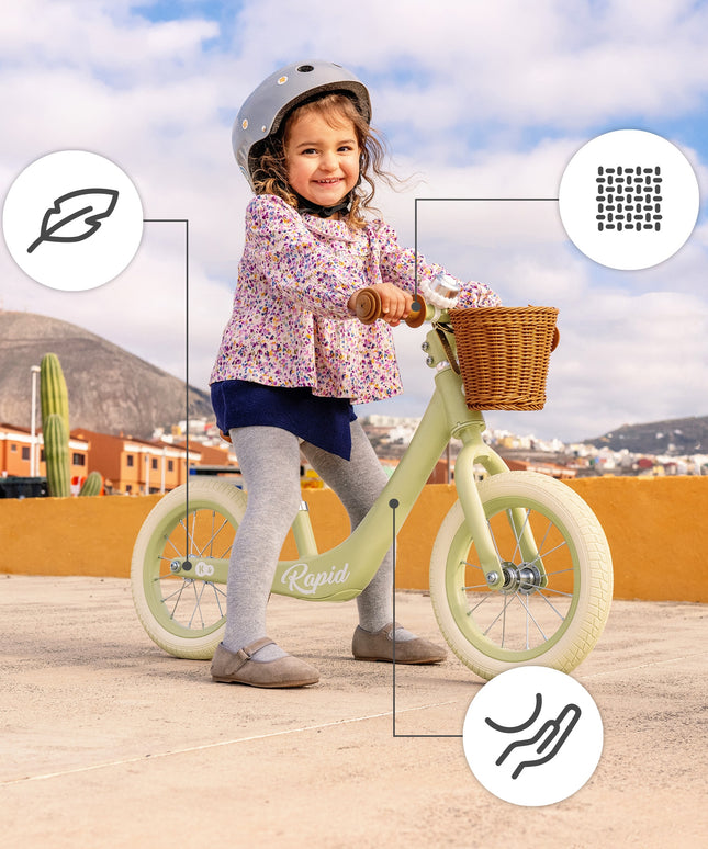 Kinderkraft Balansinis dviratukas lengvas jodinukas su krepšiu RAPID 2 Mėlynas