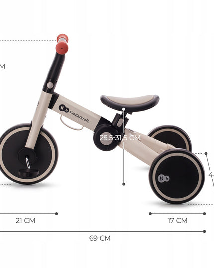 Kinderkraft Dviratukas Triratukas 3in1 4Trike Pilkas
