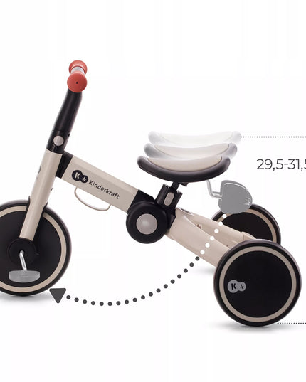 Kinderkraft 4TRIKE 3in1 balansinis triratukas ir paspirtukas, pilkas
