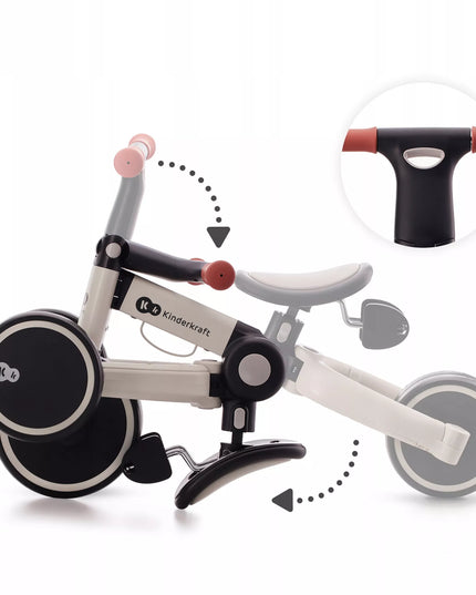 Kinderkraft 4TRIKE 3in1 balansinis triratukas ir paspirtukas, pilkas