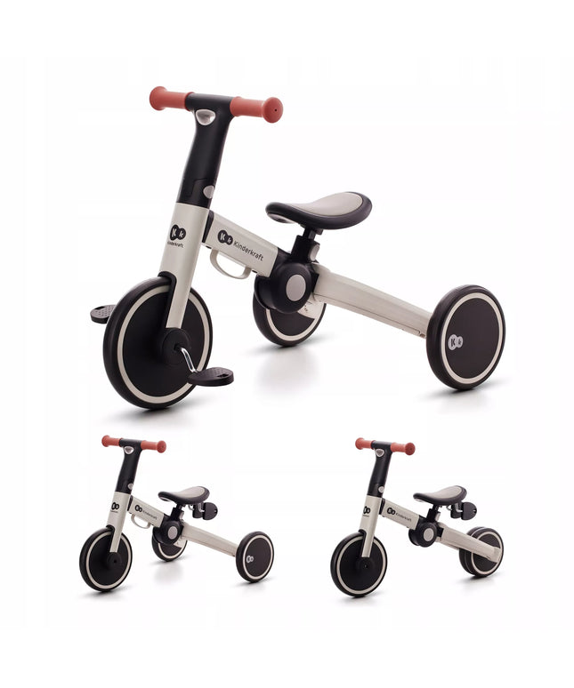 Kinderkraft 4TRIKE 3in1 balansinis triratukas ir paspirtukas, pilkas