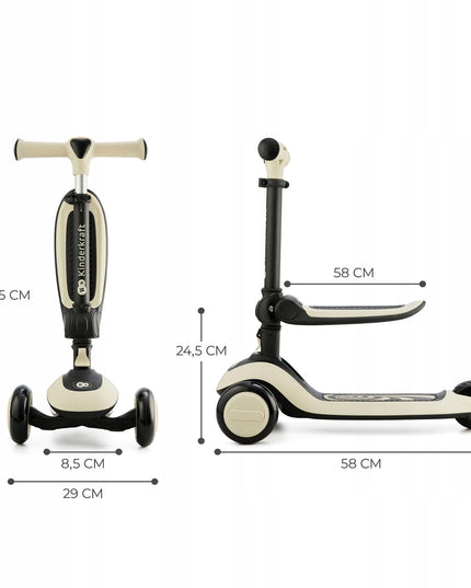 Kinderkraft Triratukas-Riedlentė 2in1 HALLEY Baltas