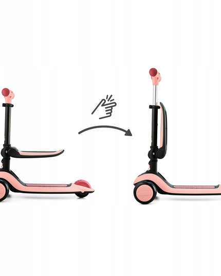 Kinderkraft 2in1 Triratukas, paspirtukas, važiavimo dviratukas HALLEY Rožinis