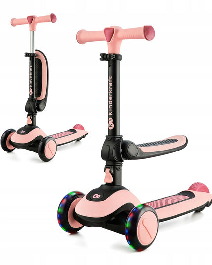 Kinderkraft 2in1 Triratukas, paspirtukas, važiavimo dviratukas HALLEY Rožinis