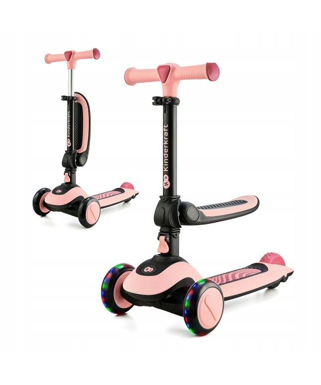 Kinderkraft 2in1 Triratukas, paspirtukas, važiavimo dviratukas HALLEY Rožinis