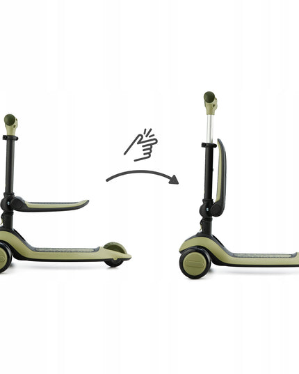 Kinderkraft 2in1 Triratukas, Riedlentė, Važiuoklė, Bėgimo Dviratukas HALLEY Žalias