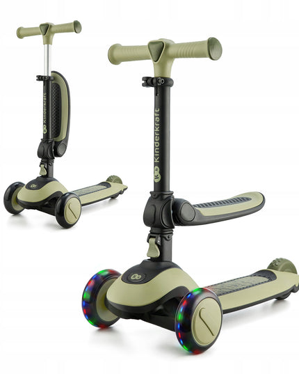 Kinderkraft 2in1 Triratukas, Riedlentė, Važiuoklė, Bėgimo Dviratukas HALLEY Žalias