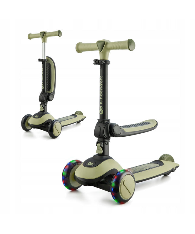 Kinderkraft 2in1 Triratukas, Riedlentė, Važiuoklė, Bėgimo Dviratukas HALLEY Žalias