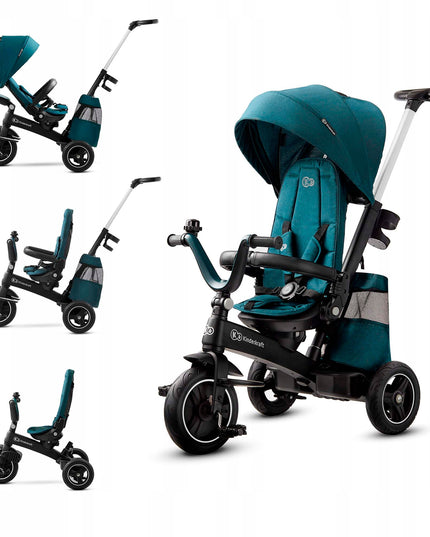 Kinderkraft Triratis dviratukas 5in1 Vežimėlis nuo 9 mėn. EASYTWIST Žalias