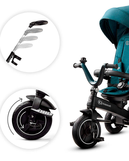 Kinderkraft Triratis dviratukas 5in1 Vežimėlis nuo 9 mėn. EASYTWIST Žalias