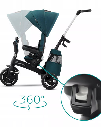 Kinderkraft Triratis dviratukas 5in1 Vežimėlis nuo 9 mėn. EASYTWIST Žalias
