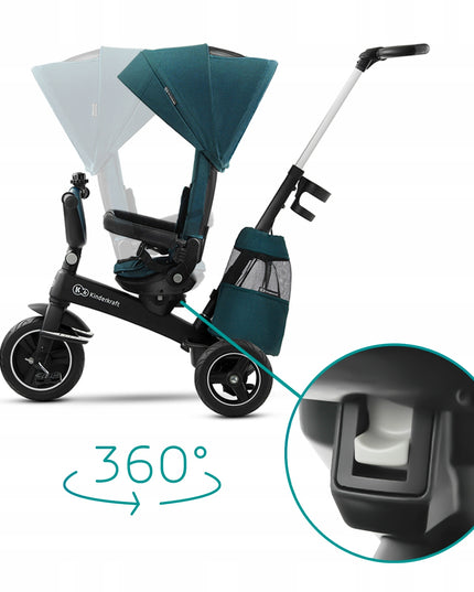 Kinderkraft Triratis dviratukas 5in1 Vežimėlis nuo 9 mėn. EASYTWIST Žalias