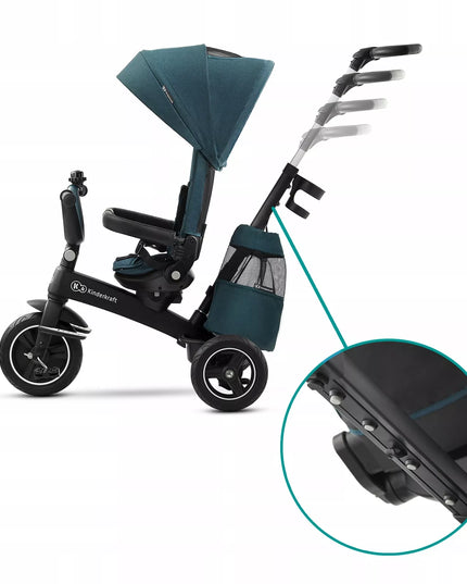 Kinderkraft Triratis dviratukas 5in1 Vežimėlis nuo 9 mėn. EASYTWIST Žalias