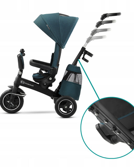 Kinderkraft Triratis dviratukas 5in1 Vežimėlis nuo 9 mėn. EASYTWIST Žalias
