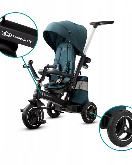 Kinderkraft Triratis dviratukas 5in1 Vežimėlis nuo 9 mėn. EASYTWIST Žalias