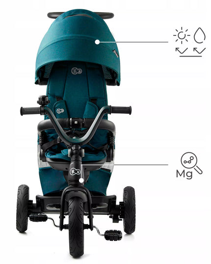 Kinderkraft Triratis dviratukas 5in1 Vežimėlis nuo 9 mėn. EASYTWIST Žalias