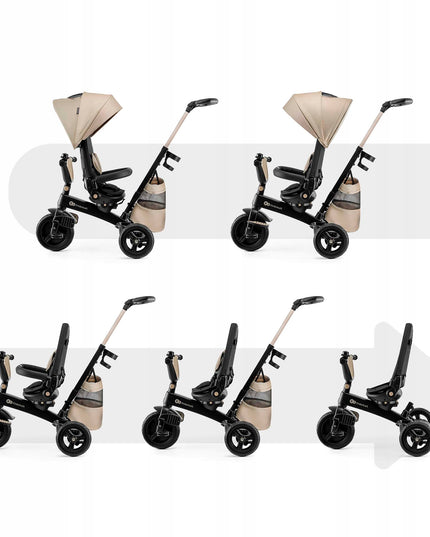 Kinderkraft Triratis dviratukas 5in1 Vežimėlis nuo 9 mėn. EASYTWIST "Beige"