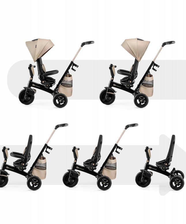 Kinderkraft Triratis dviratukas 5in1 Vežimėlis nuo 9 mėn. EASYTWIST "Beige"