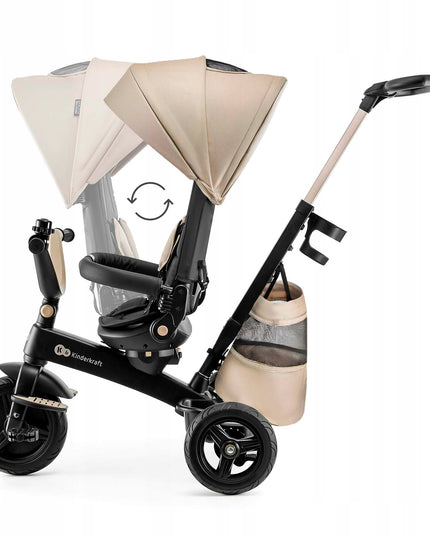 Kinderkraft Triratis dviratukas 5in1 Vežimėlis nuo 9 mėn. EASYTWIST "Beige"