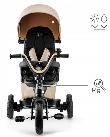 Kinderkraft Triratis dviratukas 5in1 Vežimėlis nuo 9 mėn. EASYTWIST "Beige"