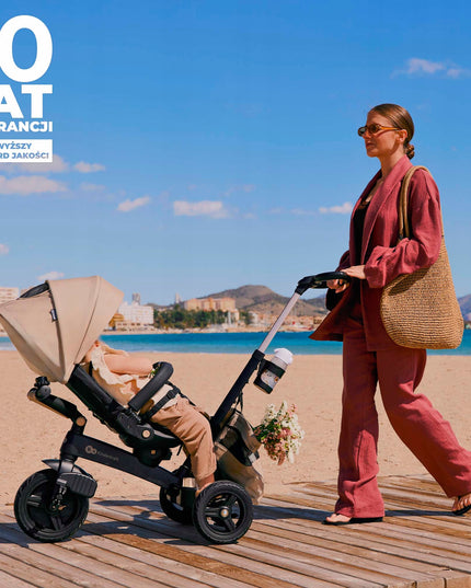 Kinderkraft Triratis dviratukas 5in1 Vežimėlis nuo 9 mėn. EASYTWIST "Beige"