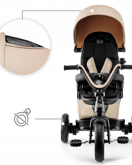 Kinderkraft Triratis dviratukas 5in1 Vežimėlis nuo 9 mėn. EASYTWIST "Beige"