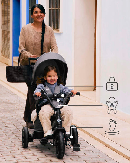 Kinderkraft Triratis dviratukas 5in1 Vežimėlis nuo 9 mėn. EASYTWIST "Beige"