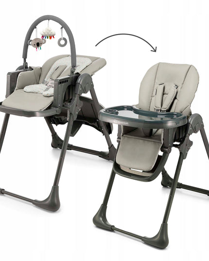 Kinderkraft Sulankstoma maitinimo kėdutė 2in1 0-14kg Gultukas TUMMIE Pilka