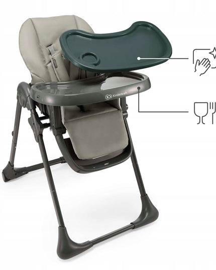 Kinderkraft Sulankstoma maitinimo kėdutė 2in1 0-14kg Gultukas TUMMIE Pilka