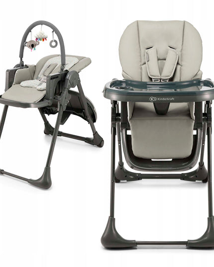 Kinderkraft Sulankstoma maitinimo kėdutė 2in1 0-14kg Gultukas TUMMIE Pilka