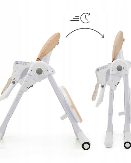 Kinderkraft Sulankstoma maitinimo kėdutė 2in1 gultukas TUMMIE Smėlio