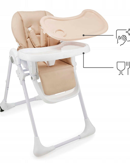 Kinderkraft Sulankstoma maitinimo kėdutė 2in1 gultukas TUMMIE Smėlio