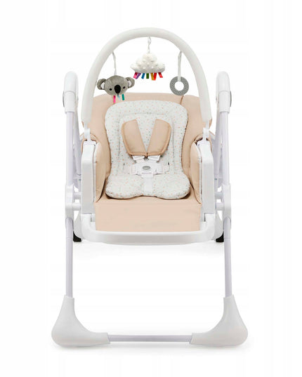 Kinderkraft Sulankstoma maitinimo kėdutė 2in1 gultukas TUMMIE Smėlio