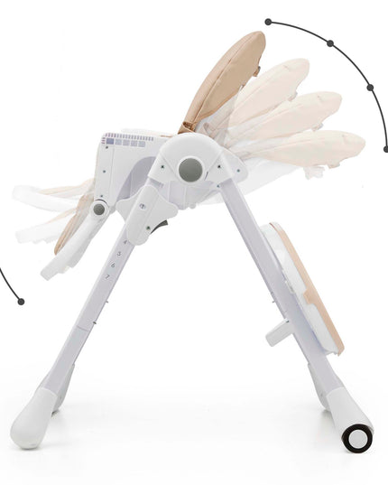 Kinderkraft Sulankstoma maitinimo kėdutė 2in1 gultukas TUMMIE Smėlio