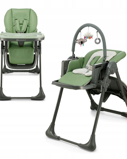Kinderkraft Sulankstoma 2in1 maitinimo kėdutė ir gultukas TUMMIE Žalias