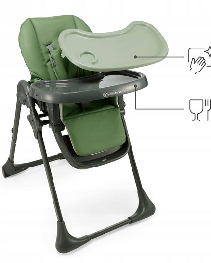 Kinderkraft Sulankstoma 2in1 maitinimo kėdutė ir gultukas TUMMIE Žalias