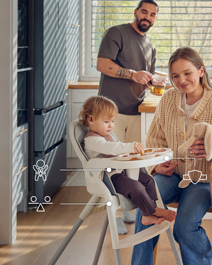 Kinderkraft Sulankstoma maitinimo kėdutė, vaikiška kėdutė 2in1 DINNLY