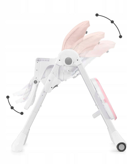 Kinderkraft Sulankstoma maitinimo kėdutė vaikams su ratukais YUMMY Rožinė