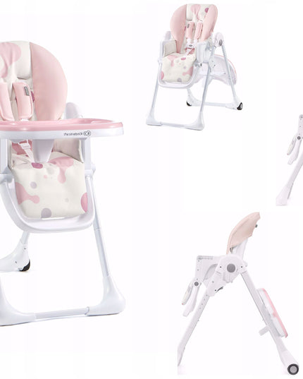 Kinderkraft Sulankstoma maitinimo kėdutė vaikams su ratukais YUMMY Rožinė