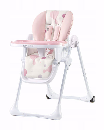 Kinderkraft Sulankstoma maitinimo kėdutė vaikams su ratukais YUMMY Rožinė