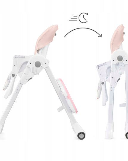 Kinderkraft Sulankstoma maitinimo kėdutė vaikams su ratukais YUMMY Rožinė