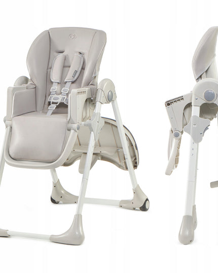 Kinderkraft Sulankstoma Vaikų Maitinimo Kėdutė su Ratukais YUMMY Pilka