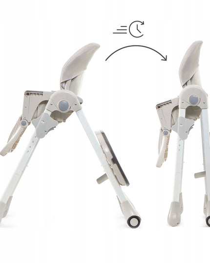 Kinderkraft Sulankstoma Vaikų Maitinimo Kėdutė su Ratukais YUMMY Pilka