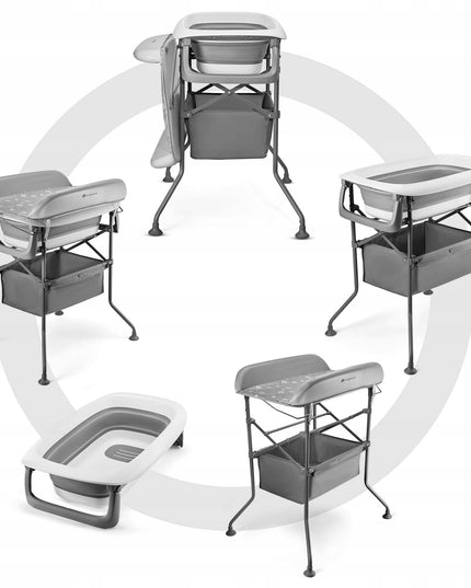 Vonia su pervystymo lenta 5in1, sulenkiama ir kompaktiška BUBBLY, pilka KINDERKRAFT