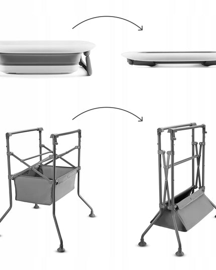 Vonia su pervystymo lenta 5in1, sulenkiama ir kompaktiška BUBBLY, pilka KINDERKRAFT