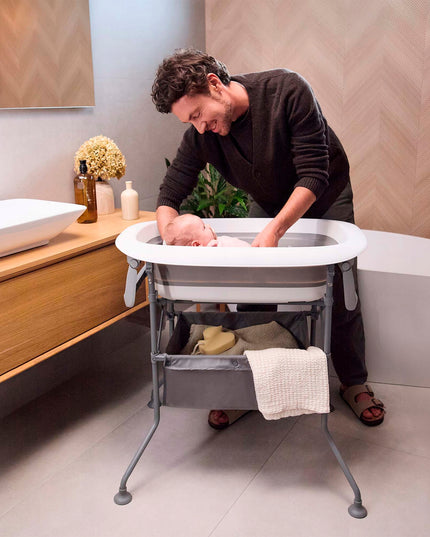 Vonia su pervystymo lenta 5in1, sulenkiama ir kompaktiška BUBBLY, pilka KINDERKRAFT